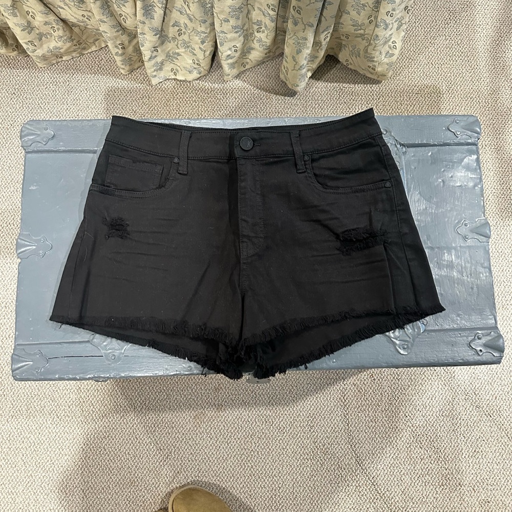 Women's Black Denim Shorts